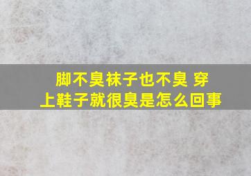 脚不臭袜子也不臭 穿上鞋子就很臭是怎么回事